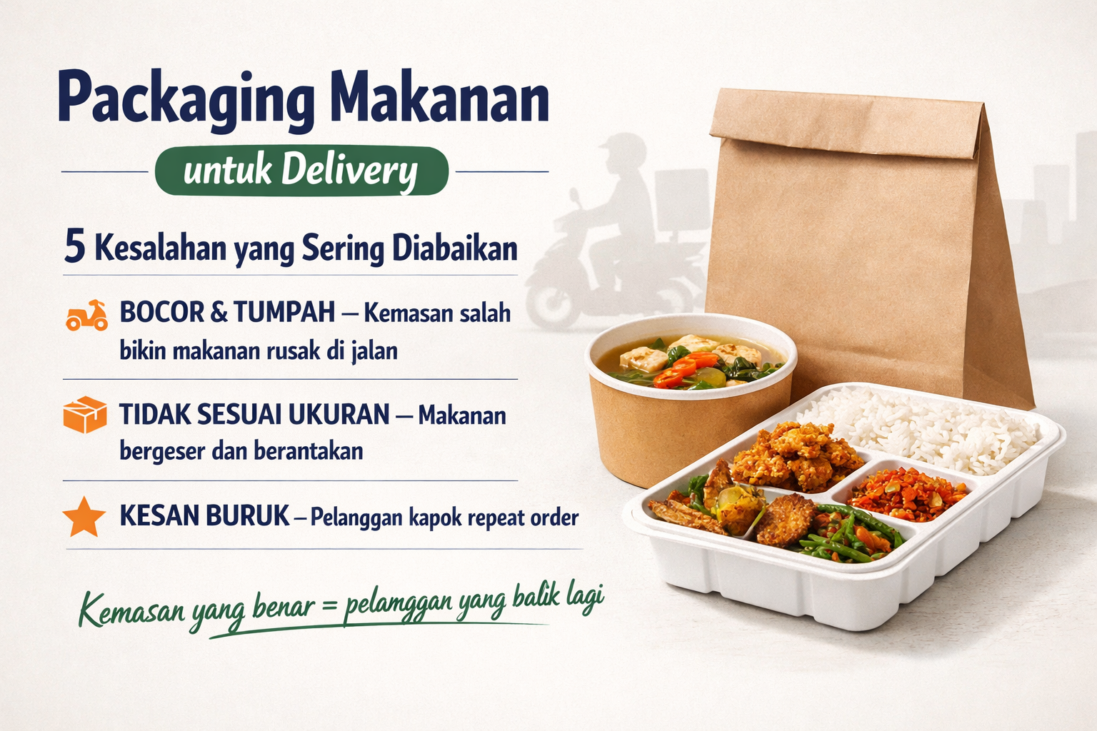 Packaging makanan delivery food grade SEALPAK — lunchbox sekat, paper bowl, dan tray untuk bisnis F&B
