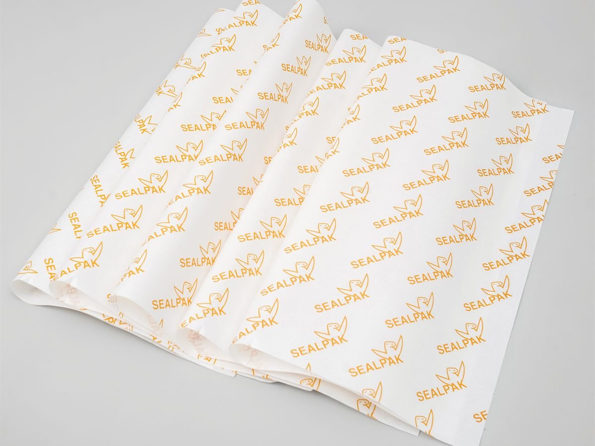 Kertas food wrap SEALPAK dengan cetak logo